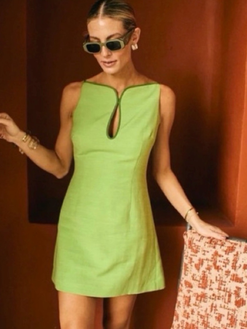 Antonio Melani x M.G. Style Lime Green Marin Keyhole Dress